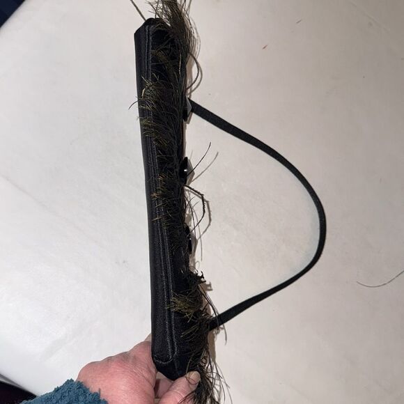 Satin Peacock Feather Shoulder Bag - Picture 6 of 6